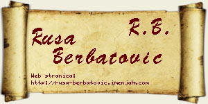 Rusa Berbatović vizit kartica